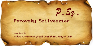 Parovsky Szilveszter névjegykártya